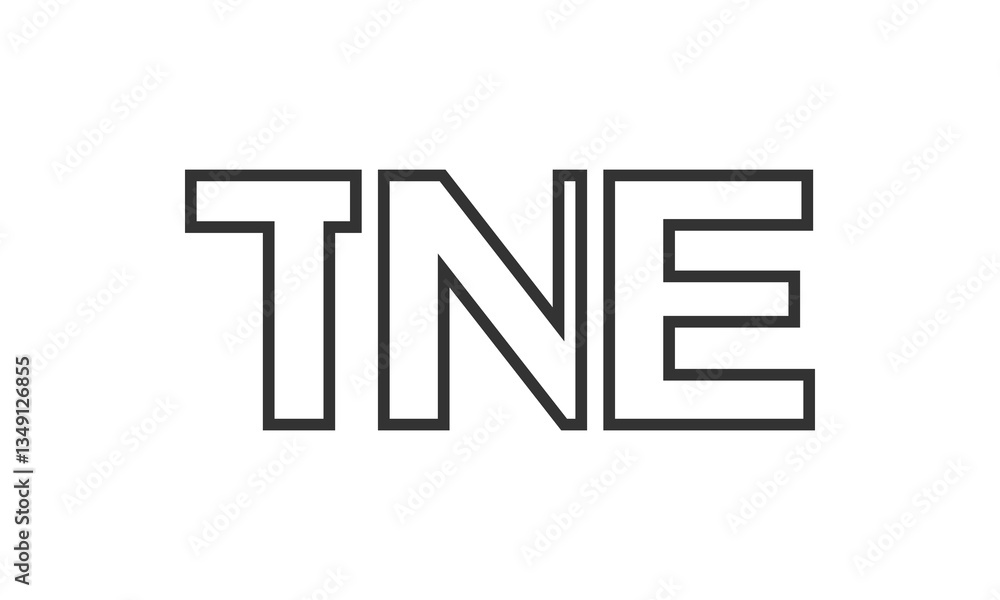Poster tne logo design template with strong and modern bold text. initial based vector logotype featuring s