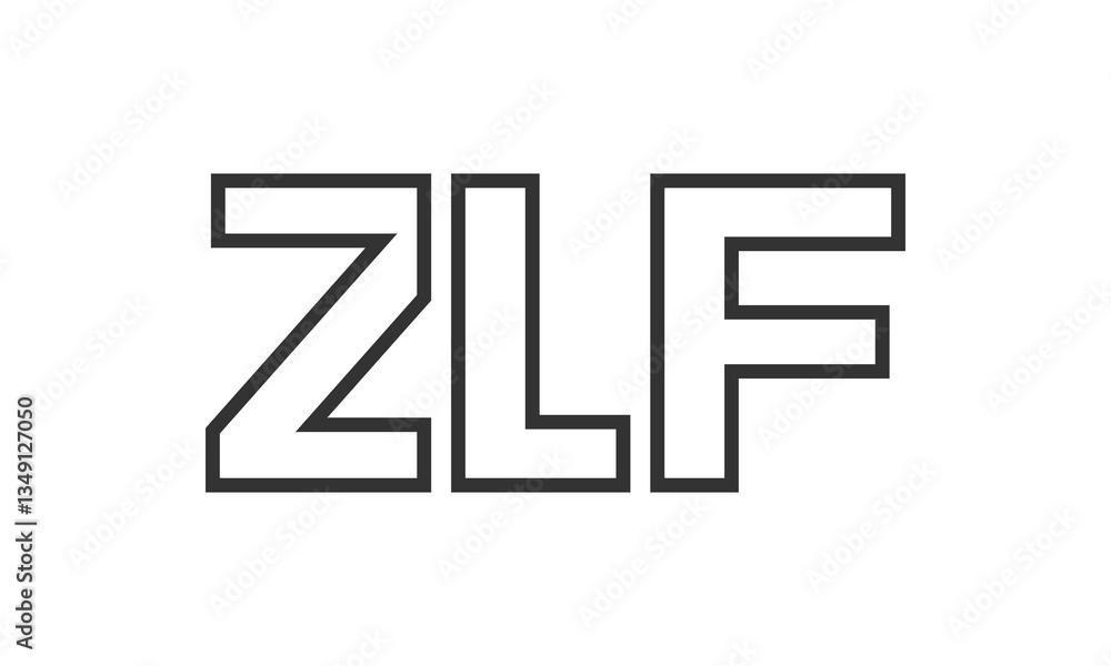 Fototapete ZLF logo design template with strong and modern bold text. Initial based vector logotype featuring simple and minimal typography. Trendy company identity.