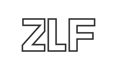 Fototapeta premium ZLF logo design template with strong and modern bold text. Initial based vector logotype featuring simple and minimal typography. Trendy company identity.