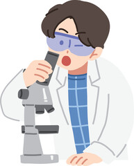 남자 어린이 과학자