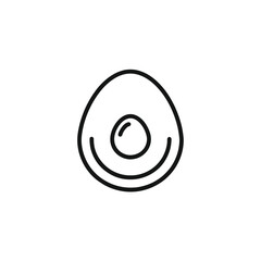 A flat-style egg icon featuring a simple vector illustration of a cracked or whole egg on an isolated background. Perfect for breakfast-themed designs, nutrition apps, or cooking-related projects