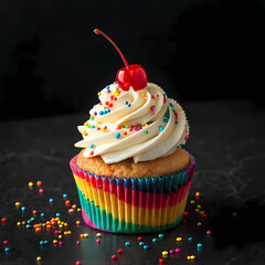 birthday cupcake with candle