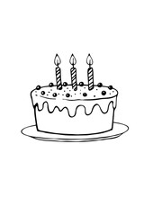 black and white svg vector birthday cake icon 