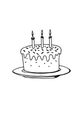 black and white svg vector birthday cake icon 