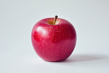 Close-up of a Fresh Red Apple on a White Background