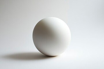 White Sphere on White Background Simple Geometric Shape Still Life
