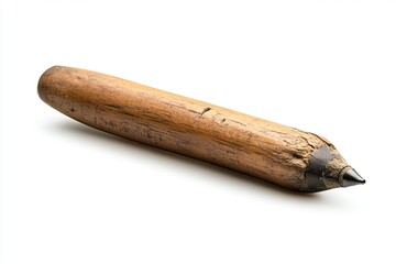 Isolated Macro Image of a Wooden Pencil on a White Background