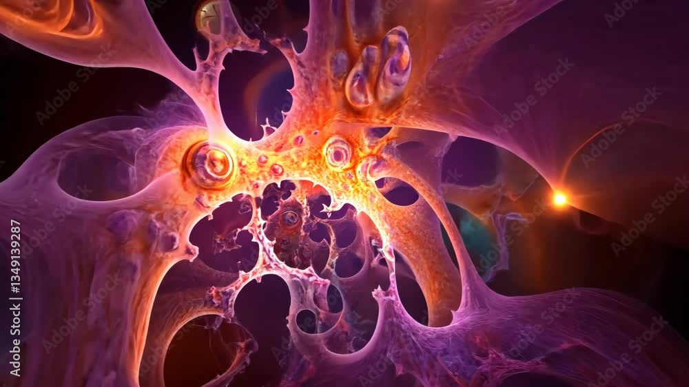 Poster colorful abstract fractal design showcasing intricate patterns and shapes in vibrant hues against a 