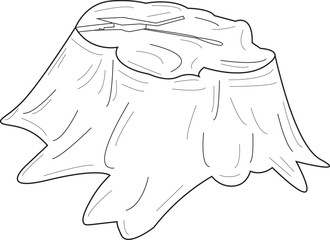 The Illustration of the wood stump.