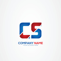 CS SC Creative Modern Letters Logo Design Element red and blue