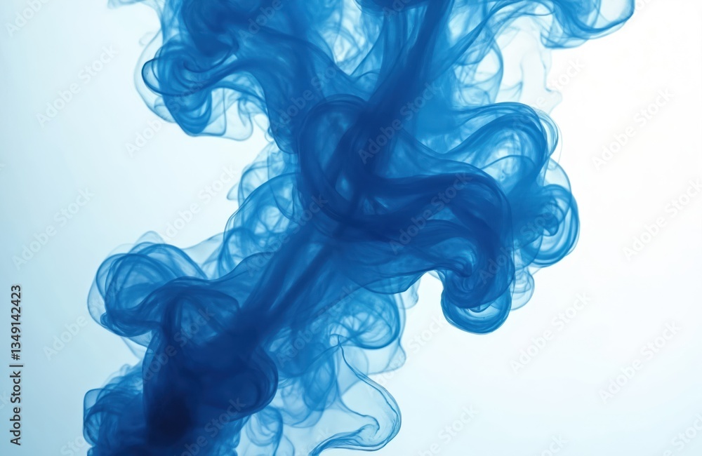 Poster dynamic blue smoke swirls elegantly on transparent background. abstract design with graceful motion.