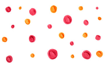 Polka Dot Spotty Circle Spots In Childlike Felt Tip Pen Rainbow Background