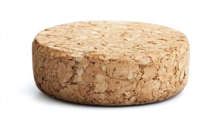 Round cork stopper isolated on white background. (1)