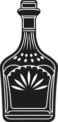 Vintage Tequila Bottle Silhouette - Mexican-Inspired Vector for Cinco de Mayo