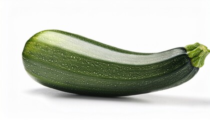Fresh Zucchini: A vibrant, freshly picked zucchini lies in isolation, its textured green skin and subtle ridges are accentuated, ready to be a culinary delight.