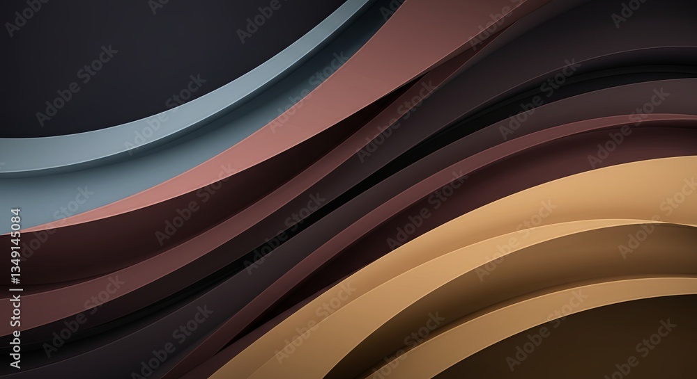 Poster a colorful abstract painting with a brown and tan color scheme