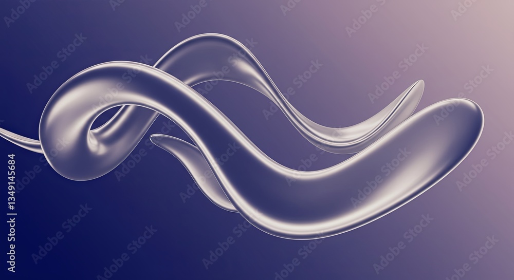 Aufkleber a blue and purple image of a wave with a silver object in the middle