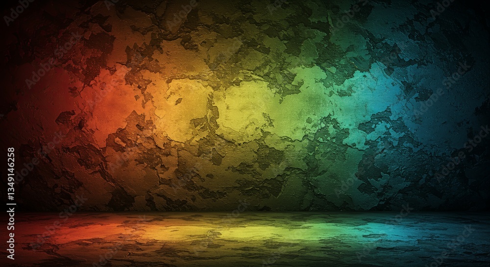 Poster a colorful wall with a rainbow pattern