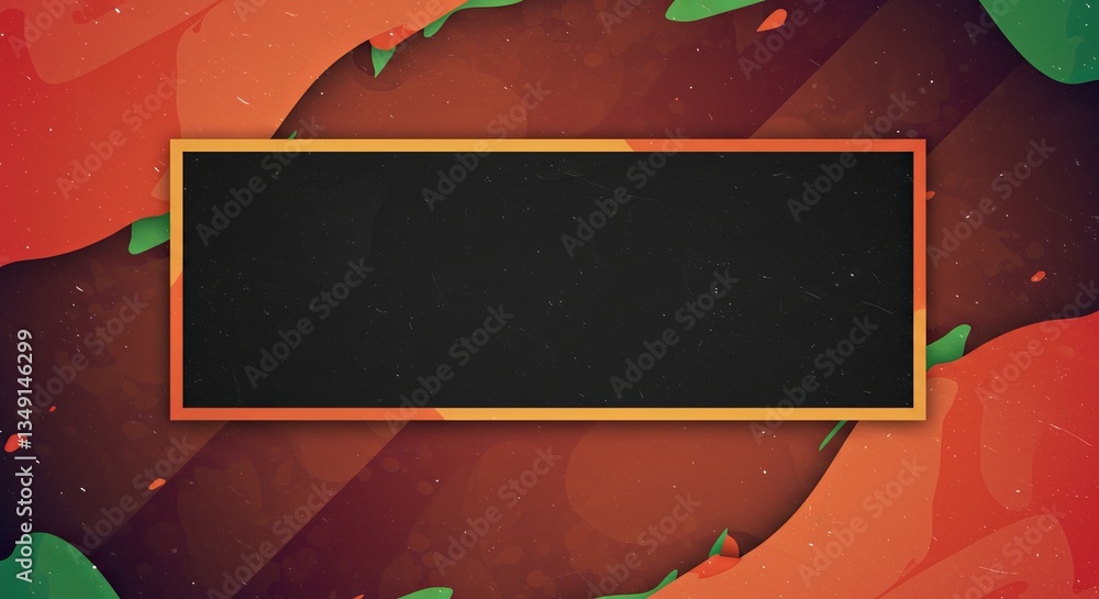 Poster a black frame with a red background