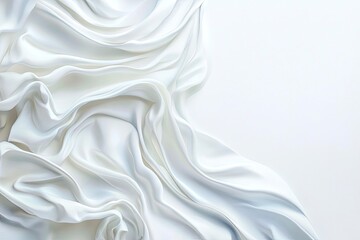 Obraz premium Elegant White Silk Fabric Draping with Soft Folds and Light Shadows