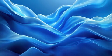 Fototapeta premium Gentle waves of translucent blue fabric create a serene and calming atmosphere in a tranquil setting