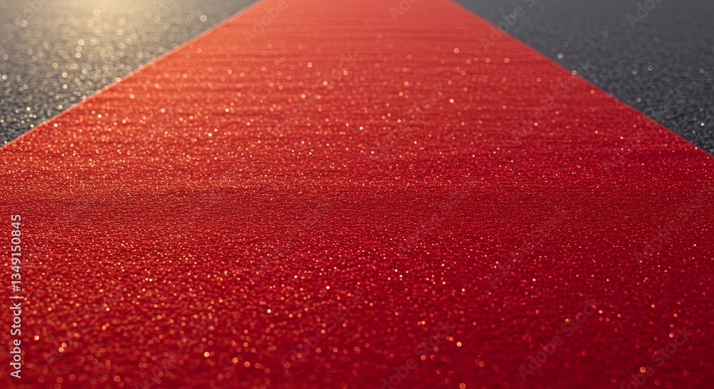 Poster a red carpet with a red stripe