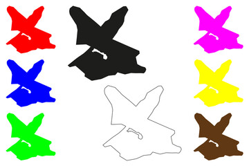 Obraz premium Bhind city (Republic of India, State of Madhya Pradesh) map vector illustration, scribble sketch Bhind map