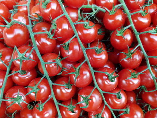 Close up of a display of summer fruit.