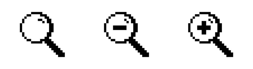 Magnifying glass zoom icons