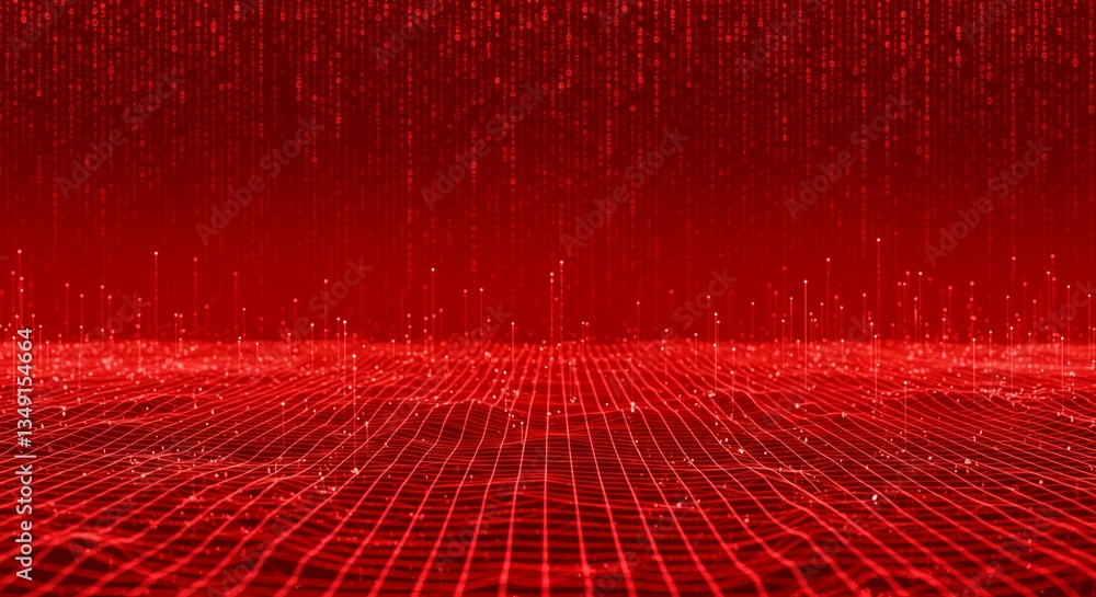 Poster A red background with a grid of dots