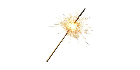 Sparkler Firework. Celebration And Festive Atmosphere Isolated On Transparent Background