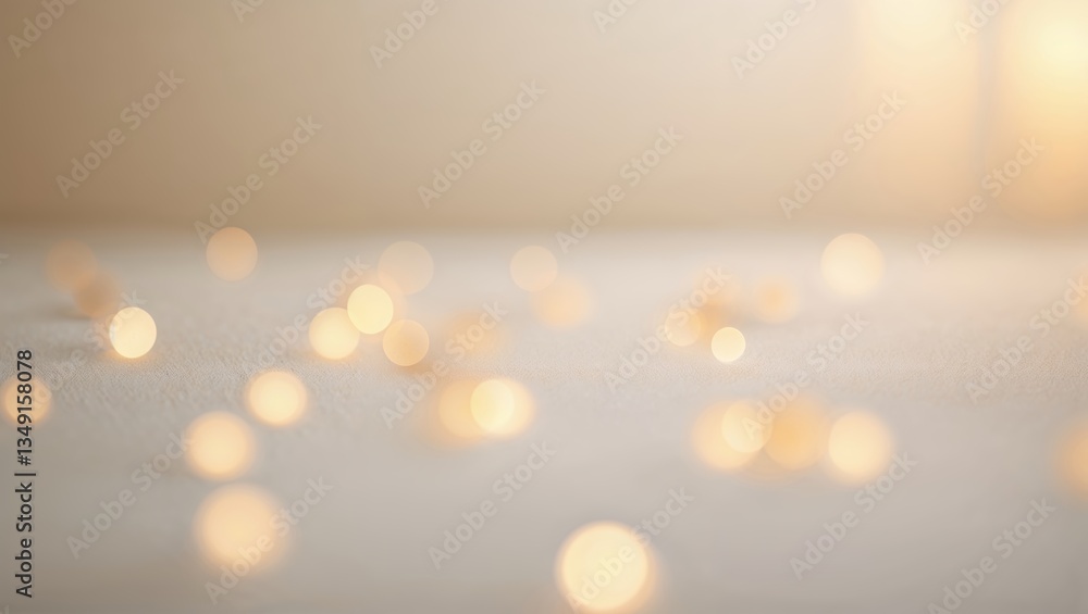 Poster soft golden lights sparkle on a smooth surface in a serene setting during the late afternoon