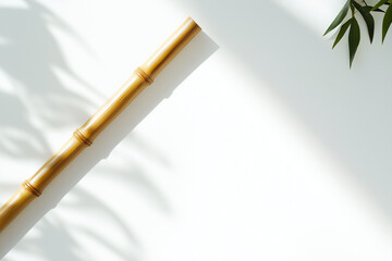 Fototapeta premium bamboo flute traditional Indonesian musical instrument, with white background