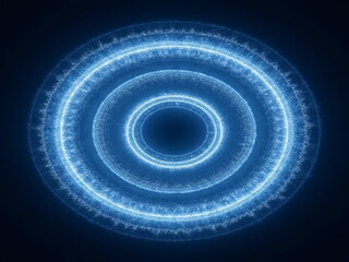 Abstract glowing rings forming a mysterious vortex pattern