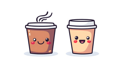 Professional Cute Cigarette and Coffee Vector Icon Illustration for Creative Projects