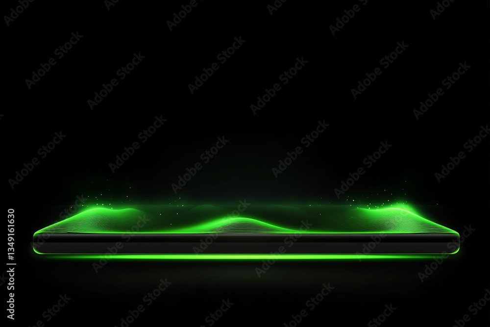 Poster abstract green wave digital display background