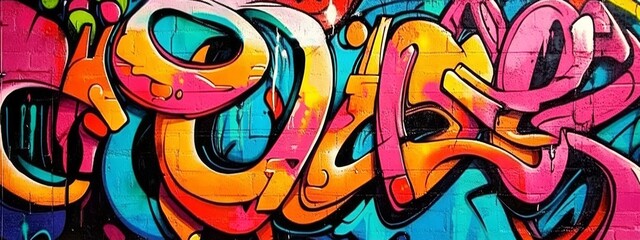 Obraz premium graffiti wall abstract background, idea for artistic pop art backdrop.
