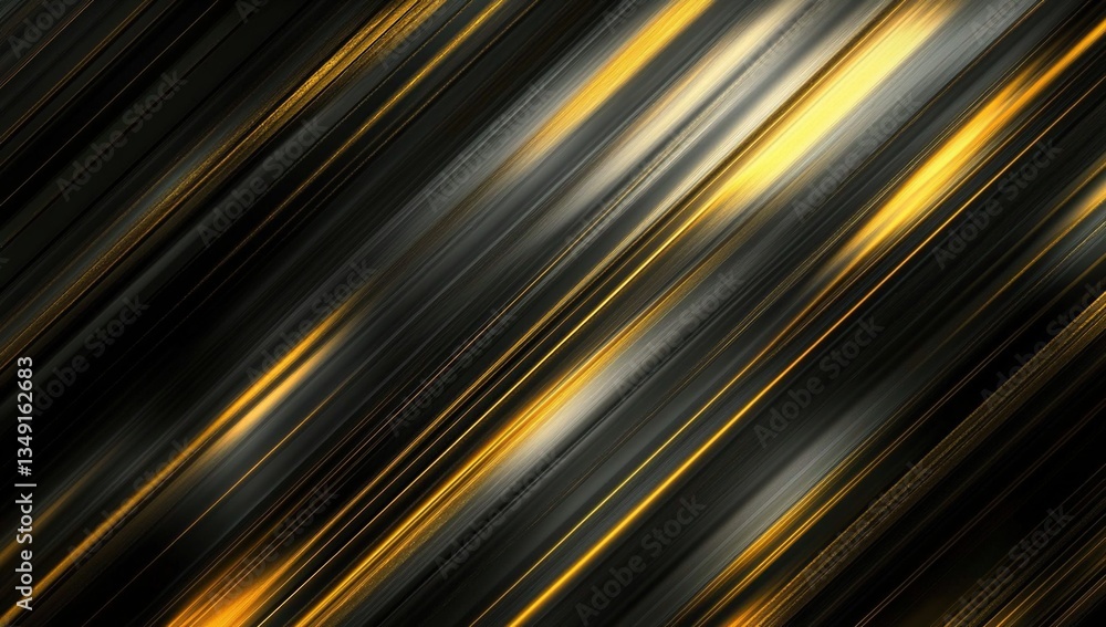 Poster abstract diagonal lines background with golden and black metallic texture