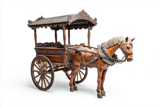 delman is a traditional means of transportation pulled by a horse