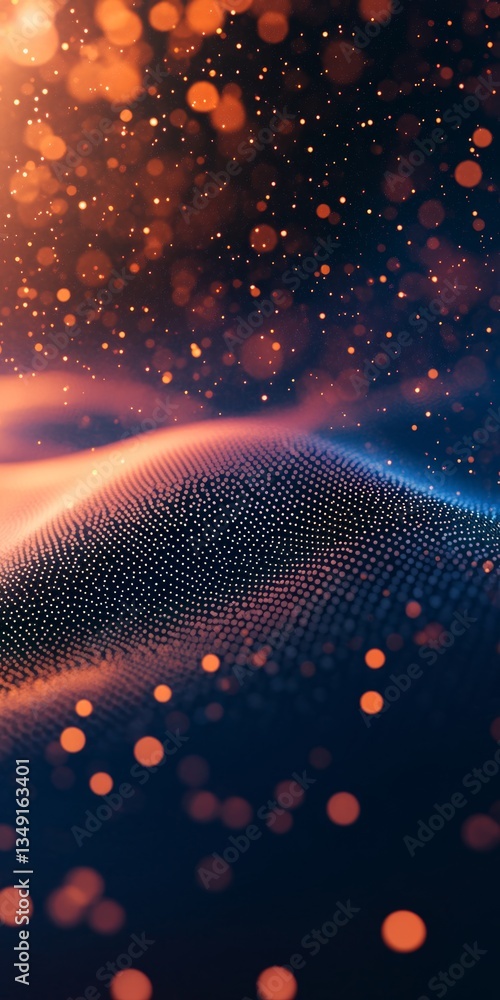 Poster abstract background, swirling light streams and data particles vibrant colors and dynamic energy.
