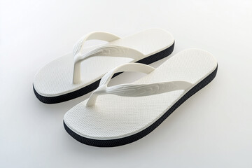 Flip flops on a white background.