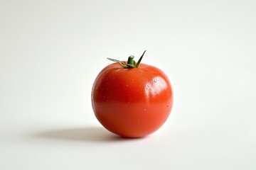Fresh Red Tomato Close Up on White Background Perfect Ingredient
