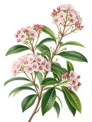 
Kalmia latifolia flower isolated on white