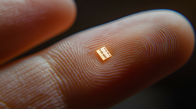Futuristic Microchip in Hand: Advancing Microelectronics and Biometrics