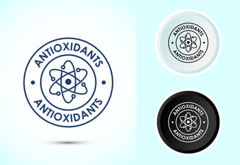Rich in antioxidants icon design illustration. Antioxidant rich food label sign symbol, Color black and white