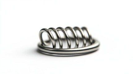 Close-up of a metallic spiral spring.