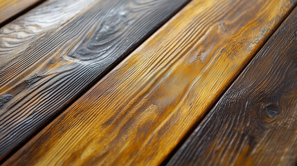 Fototapeta premium An ultra-detailed close-up of aged wood, highlighting the realistic grain with a mix of deep grooves and raised patterns