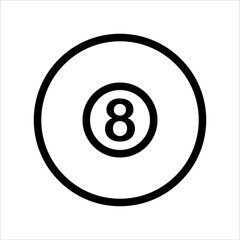 billiard line icon vector illustration isolated on white background