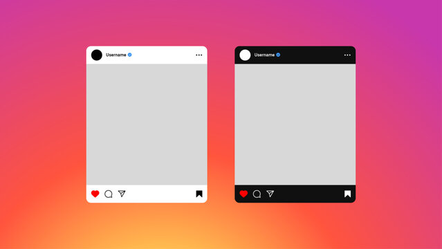 Instagram Post Mockup. Simple Instagram Post Vector Template. Square Instagram Post Social Media Mockup