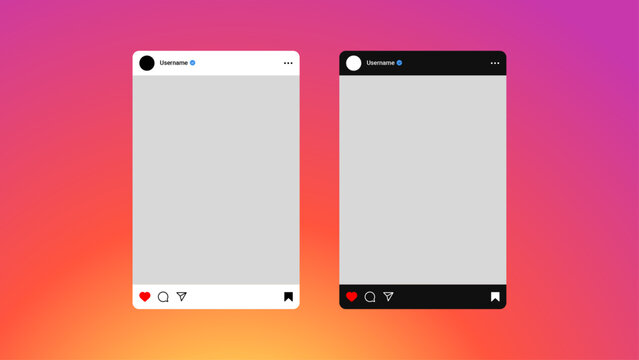 Instagram Post Mockup. Simple Instagram Post Vector Template. 